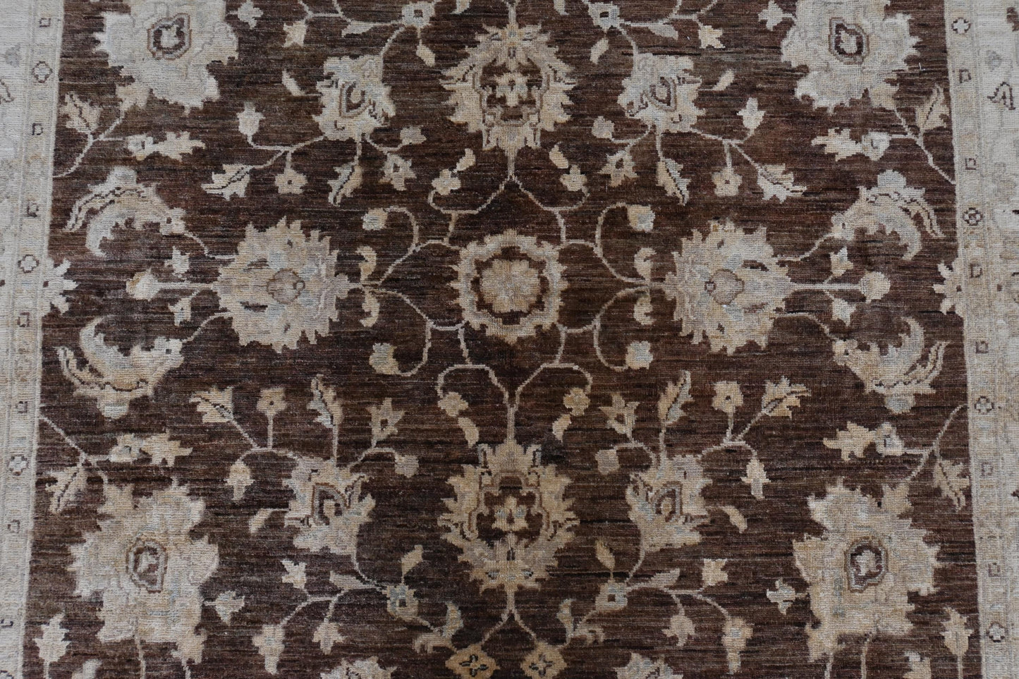 6x9- Rustic Brown Ziegler Chobi Rug-Afghan Handmade Rug-Floral And Boho Rug- "5.10x8.9"