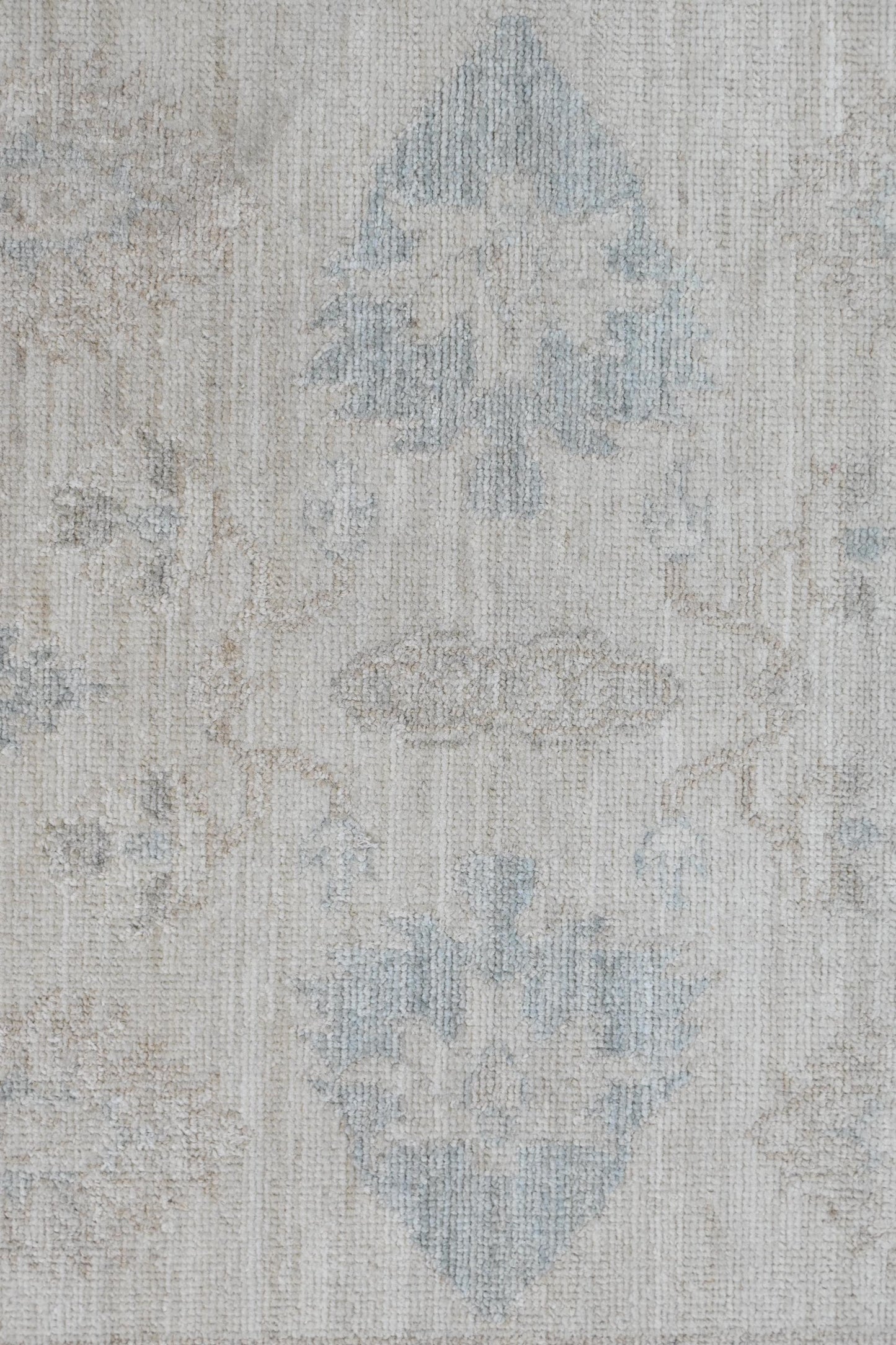 3x5 Handmade Afghan Oushak Rug – Light Beige & Blue Wool Area Rug | Vintage Turkish Style Carpet | Neutral Boho Entryway Rug | Muted Rug