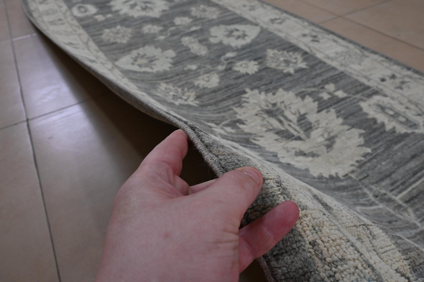 3X12 Afghan Natural Brown Runner Rug โ Hand Knotted Wool Hallway Rug โ Vintage Style Oushak Oriental Carpet โ Vegdyes Wool Rug
