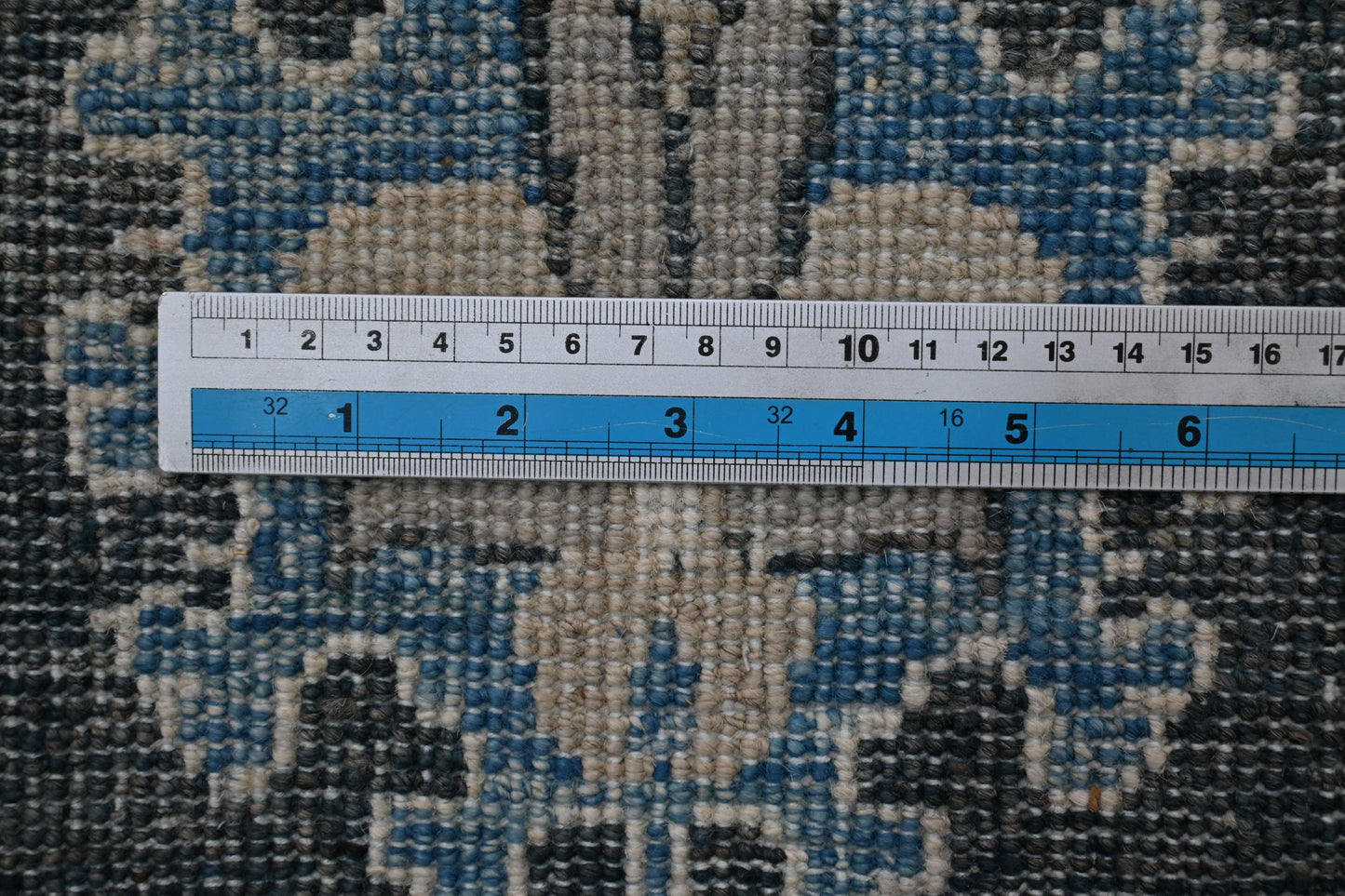 3x5 Handmade Oushak Afghan Charcoal & Blue Wool Rug - Bedroom Rug - Oriental Rug - Rug for Living Room - Handspun Wool - ''3'1x4'11''