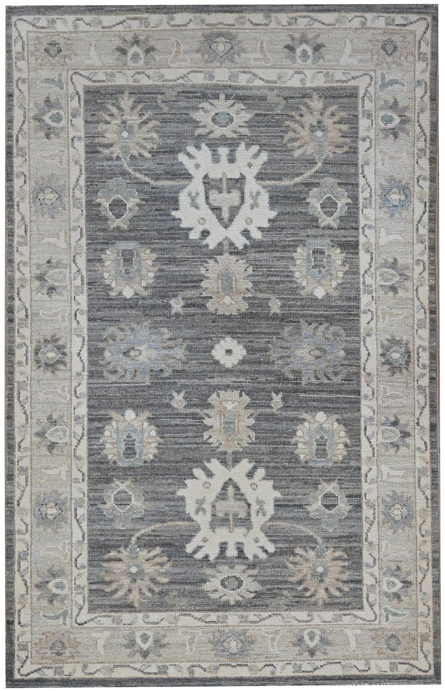 3x5 Brown Oushak Rug | Hand-Knotted Afghan Wool Rug | Neutral Distressed Area Carpet | Vegdyes wool Rug | Vintage Turkish Style |