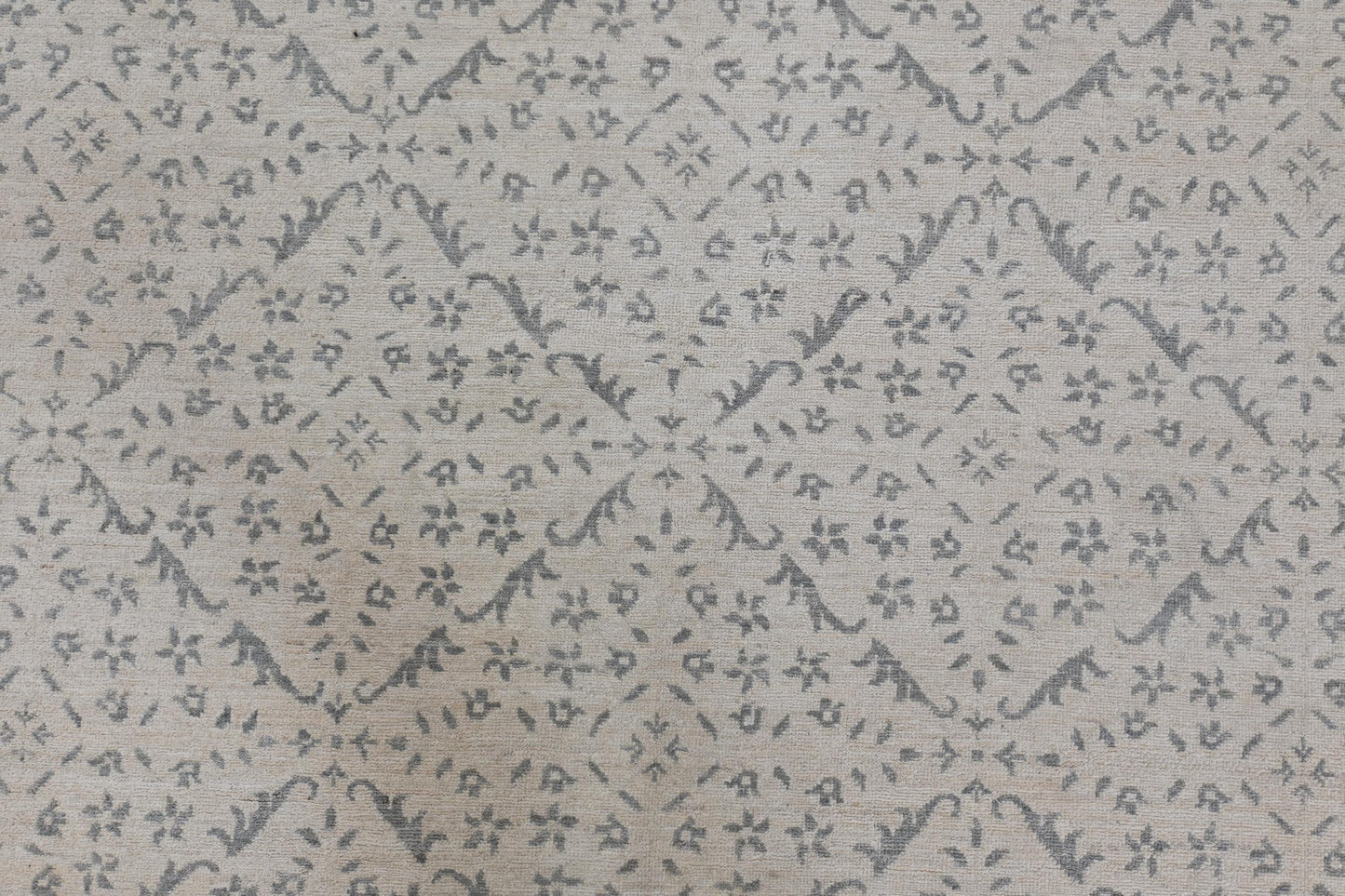 8x10 Moroccan Style Hand-Knotted Wool Rug- Vegdye Rug - Light Grey Geometric Pattern Area Carpet - Neutral Living Room Decor - Free Shipping