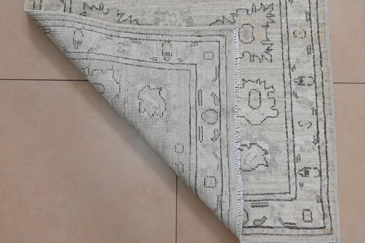 3x4 Ivory Afghan Oushak Rug โ Hand-Knotted Wool Area Rug โ Neutral Boho Turkish Style Carpet โ Vegdyes โ Farmhouse Decor Accent Rug