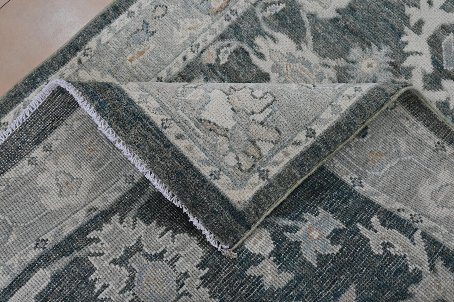 3x5 Afghan Rug β Hand Knotted Green Area Rug β Traditional Oriental Carpet from Afghanistan β Vegdye Wool Rug β Vintage Style Small Rug