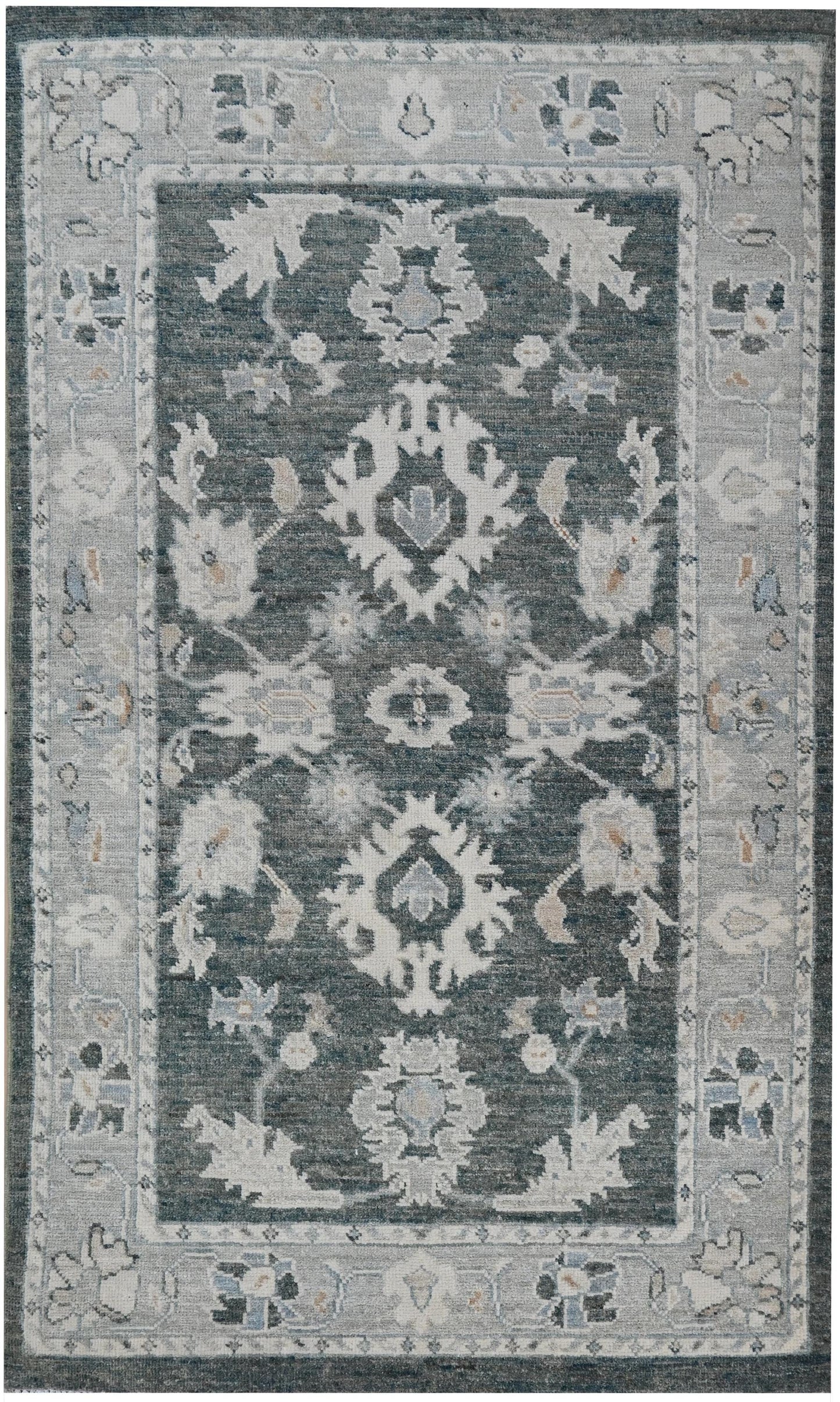3x5 Afghan Rug β Hand Knotted Green Area Rug β Traditional Oriental Carpet from Afghanistan β Vegdye Wool Rug β Vintage Style Small Rug