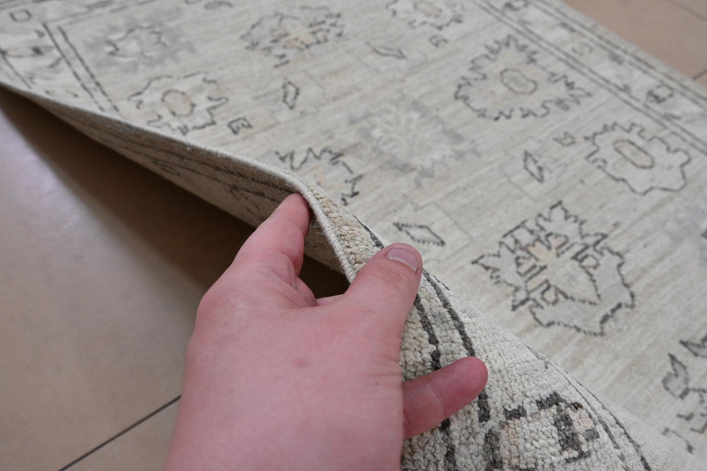 3x4 Ivory Afghan Oushak Rug โ Hand-Knotted Wool Area Rug โ Neutral Boho Turkish Style Carpet โ Vegdyes โ Farmhouse Decor Accent Rug