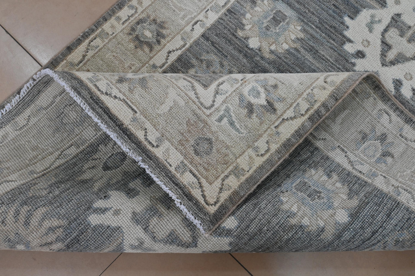 3x5 Brown Oushak Rug | Hand-Knotted Afghan Wool Rug | Neutral Distressed Area Carpet | Vegdyes wool Rug | Vintage Turkish Style |