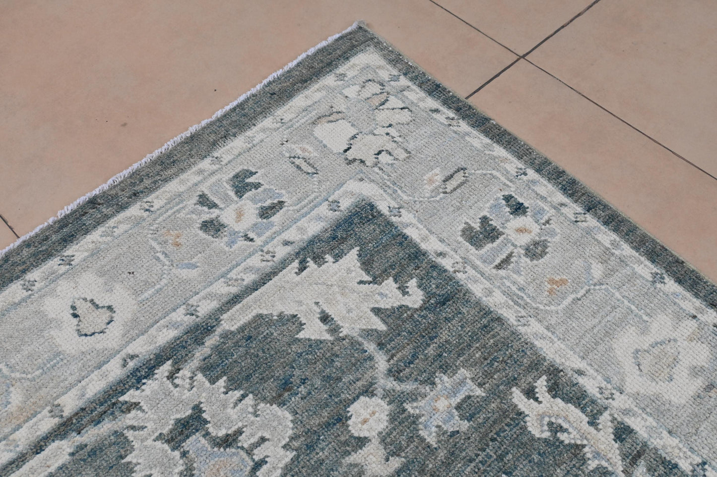 3x5 Afghan Rug β Hand Knotted Green Area Rug β Traditional Oriental Carpet from Afghanistan β Vegdye Wool Rug β Vintage Style Small Rug