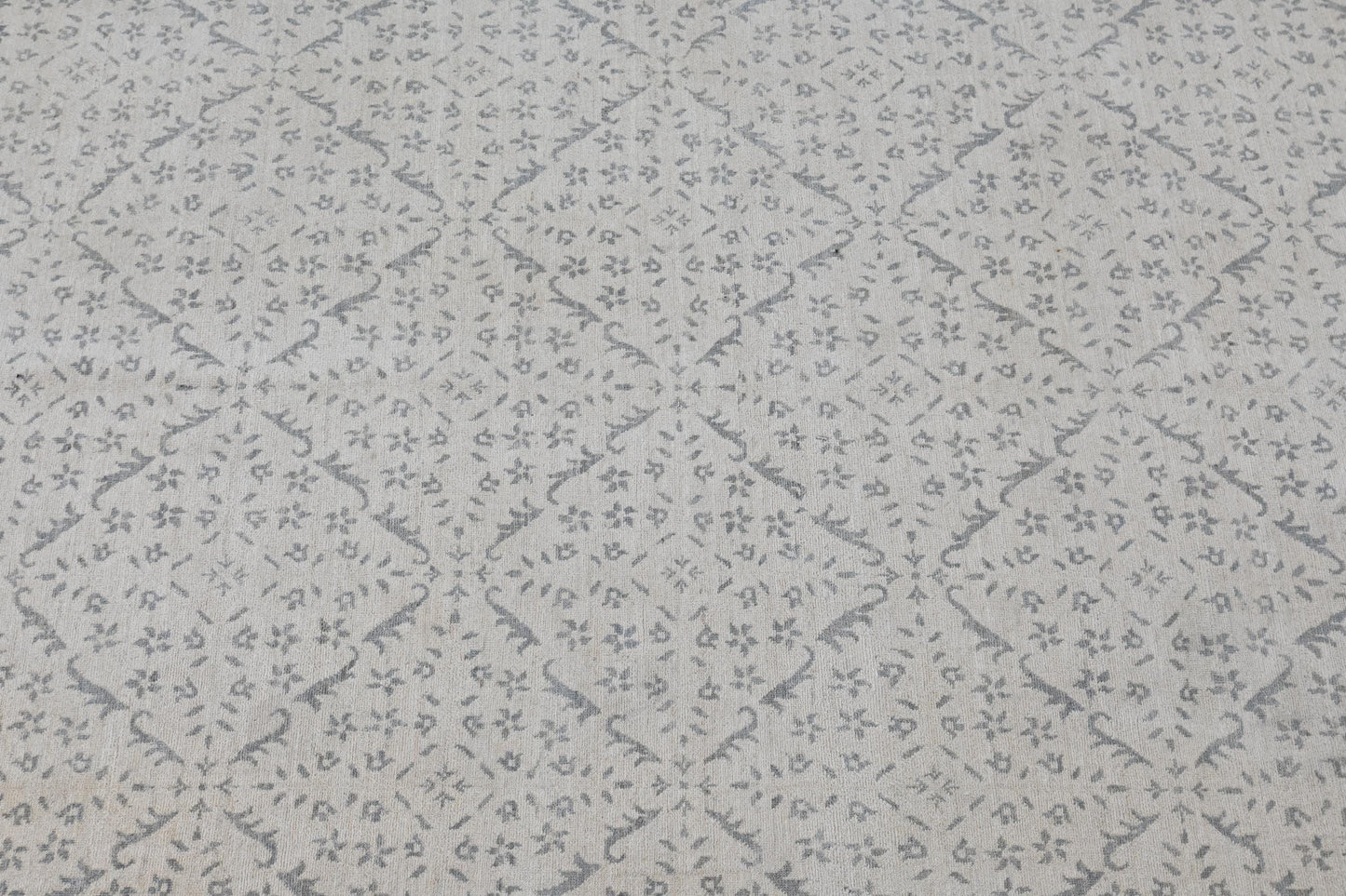 8x10 Moroccan Style Hand-Knotted Wool Rug- Vegdye Rug - Light Grey Geometric Pattern Area Carpet - Neutral Living Room Decor - Free Shipping