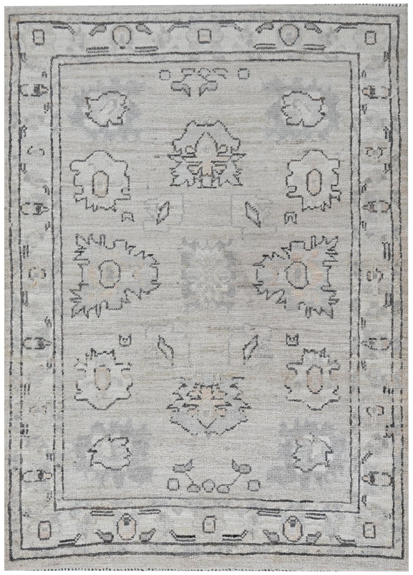 3x4 Ivory Afghan Oushak Rug โ Hand-Knotted Wool Area Rug โ Neutral Boho Turkish Style Carpet โ Vegdyes โ Farmhouse Decor Accent Rug