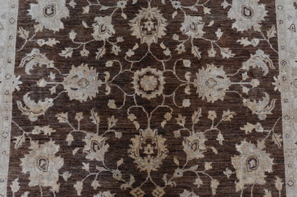 6x9- Rustic Brown Ziegler Chobi Rug-Afghan Handmade Rug-Floral And Boho Rug-         "5.10x8.9"