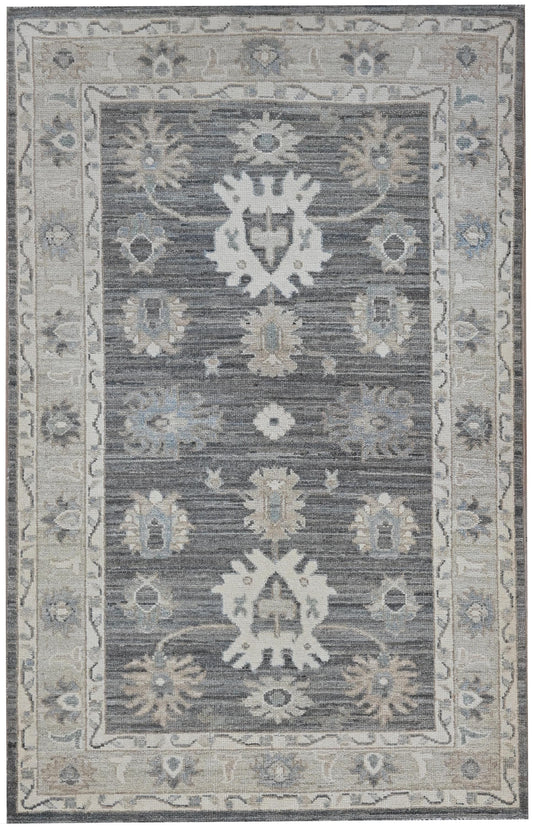 3x5 Brown Oushak Rug | Hand-Knotted Afghan Wool Rug | Neutral Distressed Area Carpet | Vegdyes wool Rug | Vintage Turkish Style |