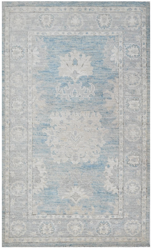 3x5 Light Blue Oushak Rug Front