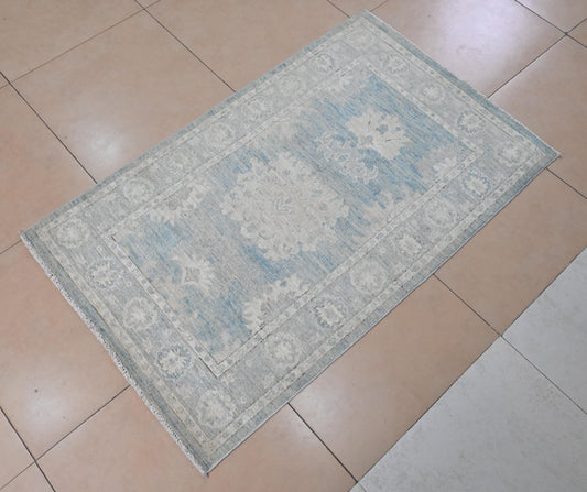 3x5 Light Blue Oushak Rug