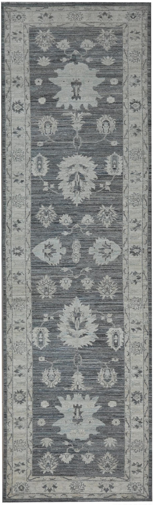 3X12 Afghan Natural Brown Runner Rug – Hand Knotted  Wool Hallway Rug – Vintage Style Oushak Oriental Carpet – Vegdyes Wool Rug