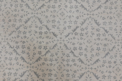 8x10 Moroccan Style Hand-Knotted Wool Rug- Vegdye Rug - Light Grey Geometric Pattern Area Carpet - Neutral Living Room Decor - Free Shipping