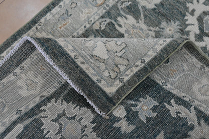 3x5 Afghan Rug – Hand Knotted Green Area Rug – Traditional Oriental Carpet from Afghanistan – Vegdye Wool Rug – Vintage Style Small Rug