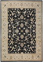9x12 Black and Beige Ziegler Chobi Area Rug – Hand-Knotted Wool Persian Style Carpet – Traditional Floral Rug for Living Room or Dining Room