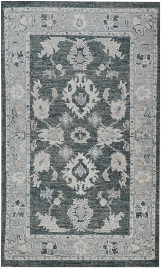 3x5 Afghan Rug – Hand Knotted Green Area Rug – Traditional Oriental Carpet from Afghanistan – Vegdye Wool Rug – Vintage Style Small Rug