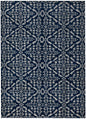 6x9 Blue and Ivory Geometric Floral Rug – Hand-Knotted Oriental Style Area Carpet – Modern Boho Living Room Rug – Free Shipping- Bedroom Rug