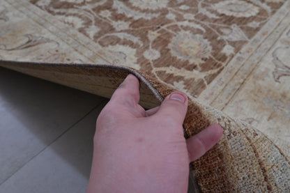 8x10 ft  -Handmade Brown Ziegler Rug – Floral Wool Area Carpet – Traditional Oriental Design for Living Room or Bedroom Decor "8'0x9'10"