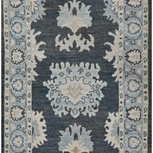 2x6 handmade handwoven blue gabbeh wool rug, afghan tribal design